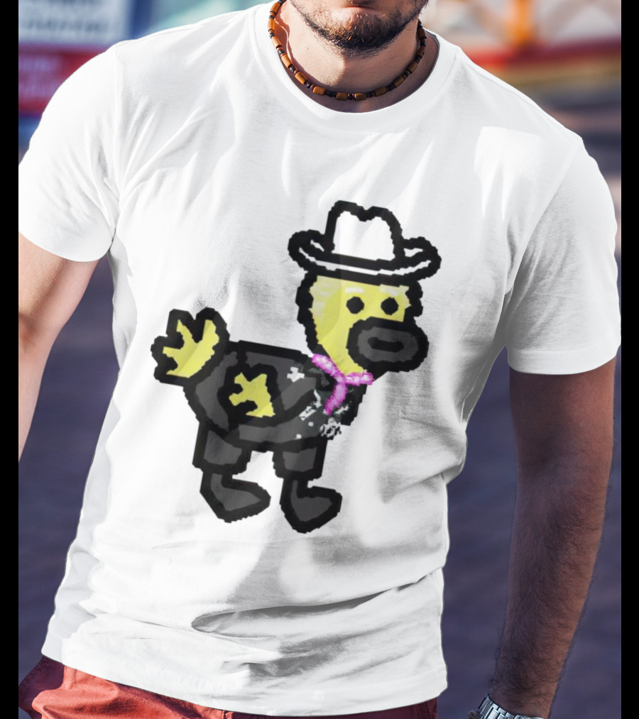Ken Gosling Pixel Art Cowboy Duck With Hat And Scarf T-Shirt