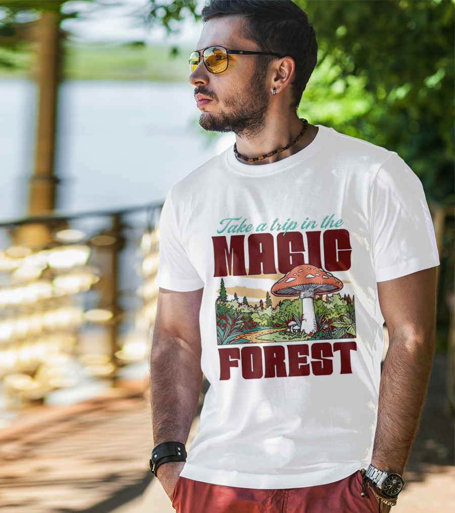 Take A Trip In The Magic Forest With Enchanted Mushroom Pathway T-Shirt