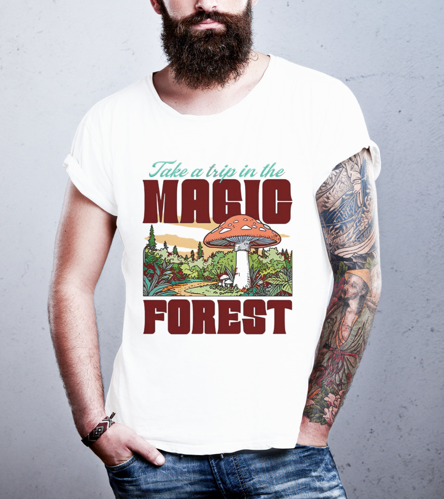 Take A Trip In The Magic Forest With Enchanted Mushroom Pathway T-Shirt