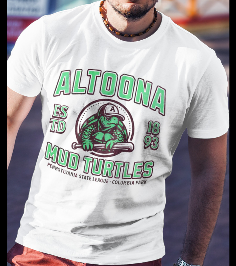 Altoona Mud Turtles Est 1893 Pennsy L A U Columbia Park Baseball T-Shirt