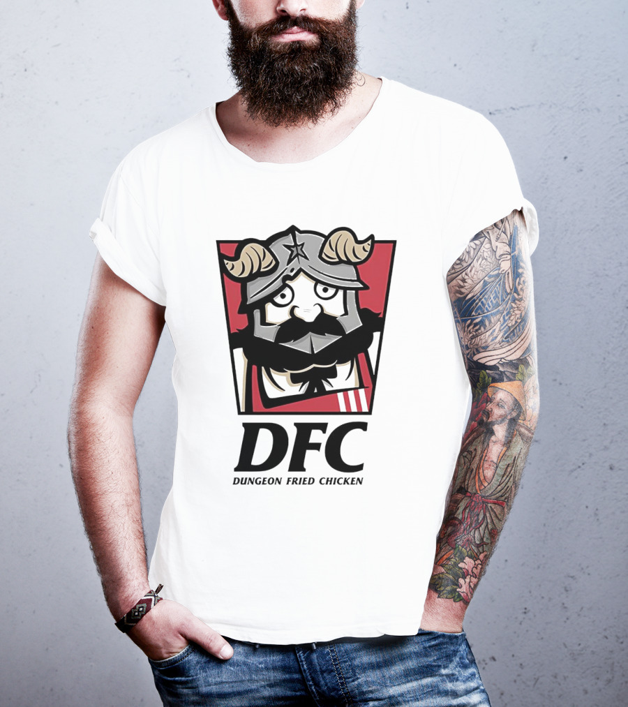 DFC Dungeon Fried Chicken Knight Helmet T-Shirt