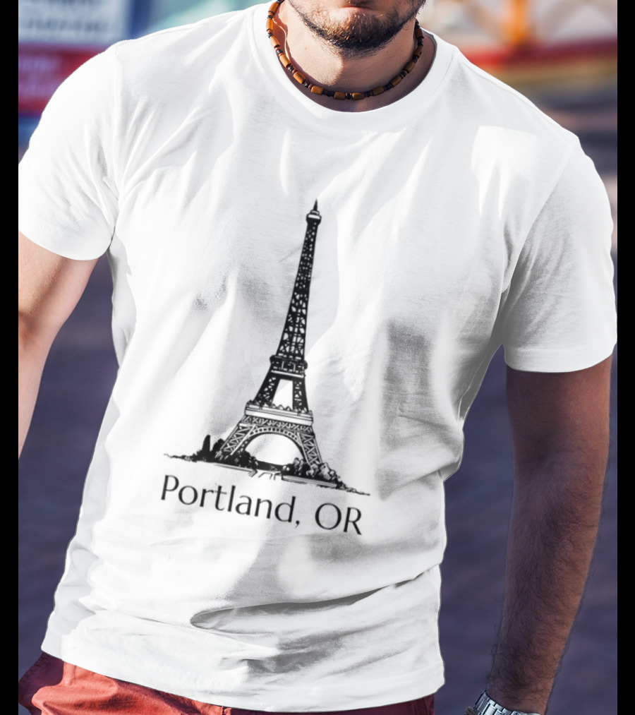 Eiffel Tower Portland OR Paris Landmark Fusion T-Shirt