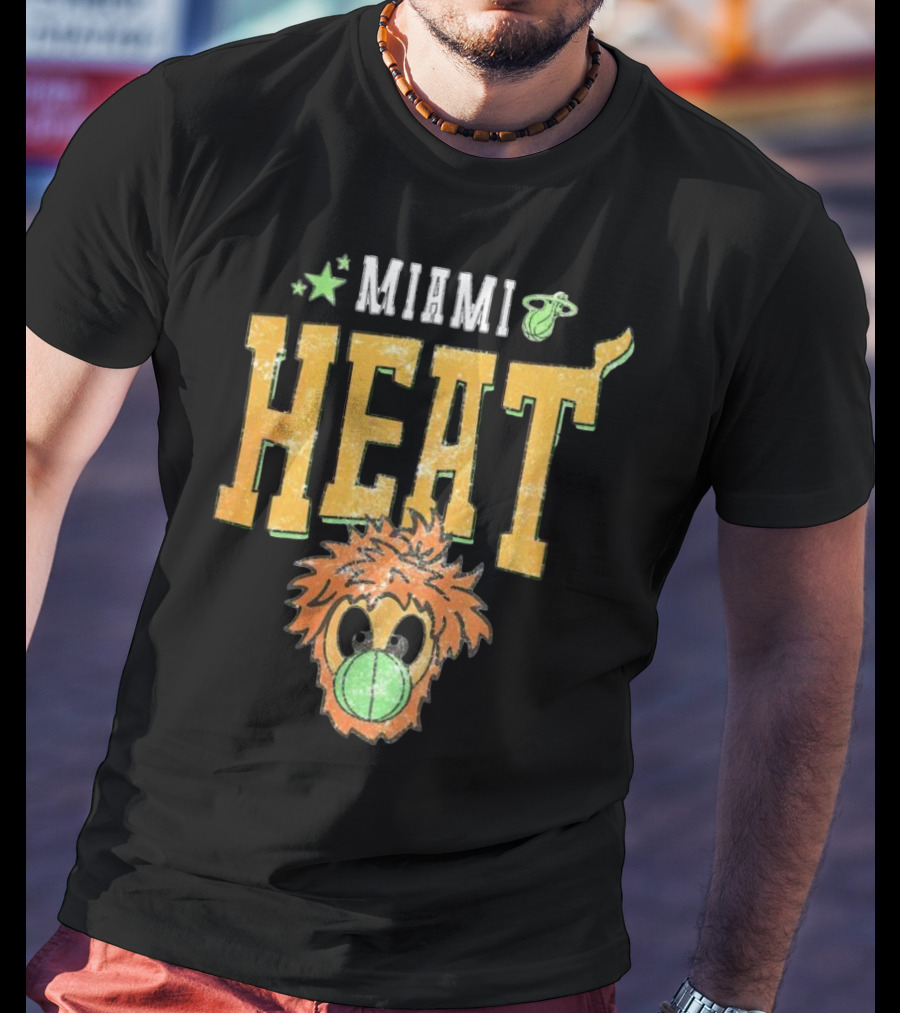 Miami Heat Burnie Basketball Court Culture T-Shirt