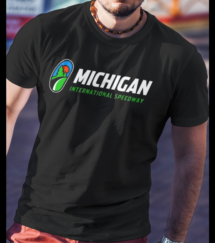MICHIGAN INTERNATIONAL SPEEDWAY Logo Tree Landscape T-Shirt