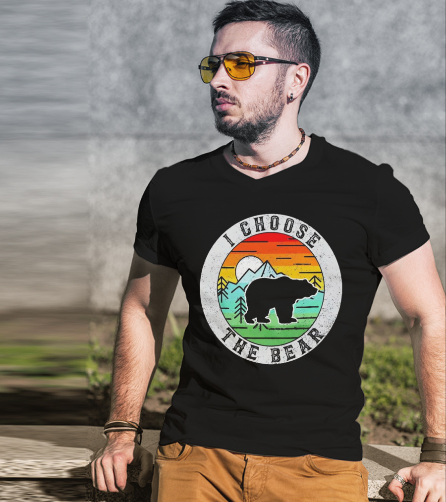 I Choose The Bear Vintage Sunset Mountains T-Shirt