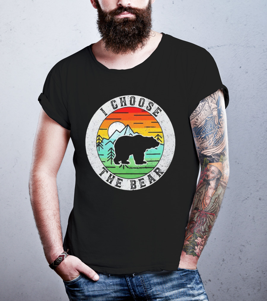 I Choose The Bear Vintage Sunset Mountains T-Shirt