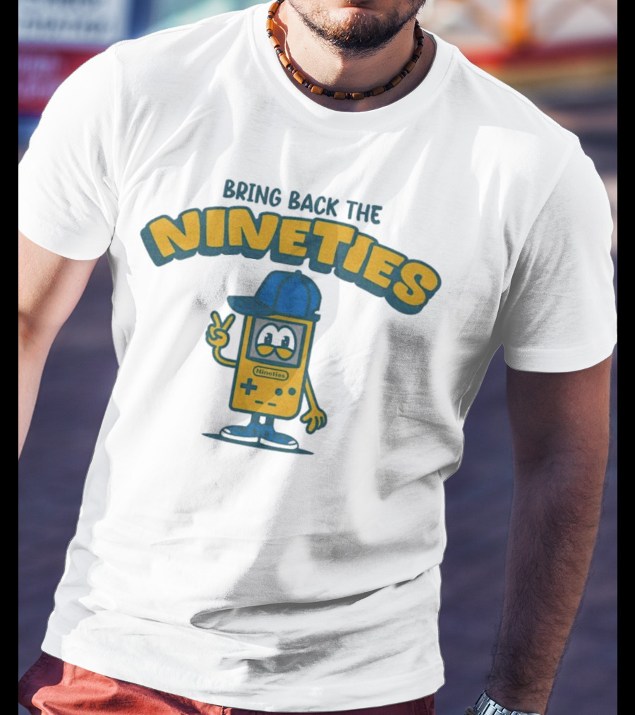 Bring Back The Nineties Nostalgia Cartoon Game Console With Cap T-Shirt