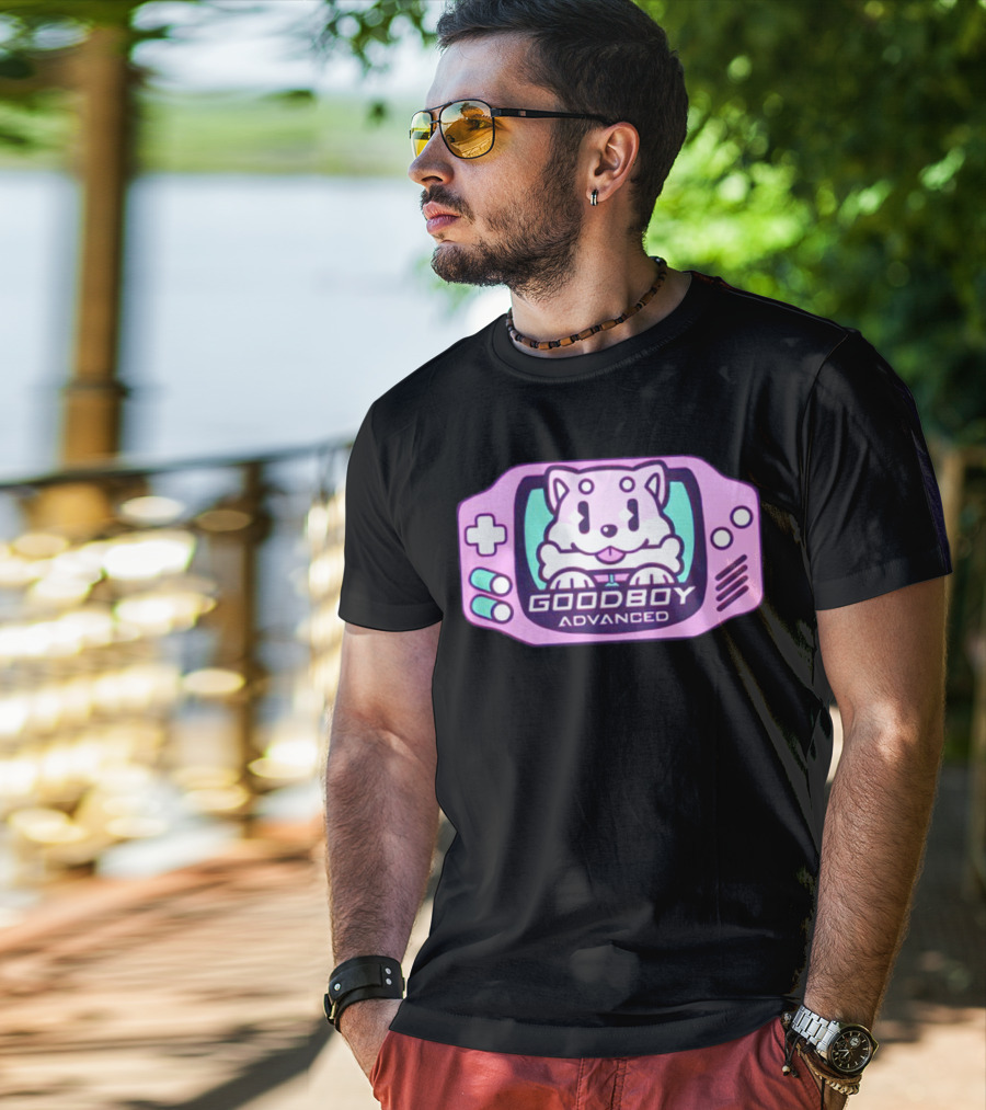 Goodboy Advanced Pastel Gaming Handheld Console Dog Character T-Shirt