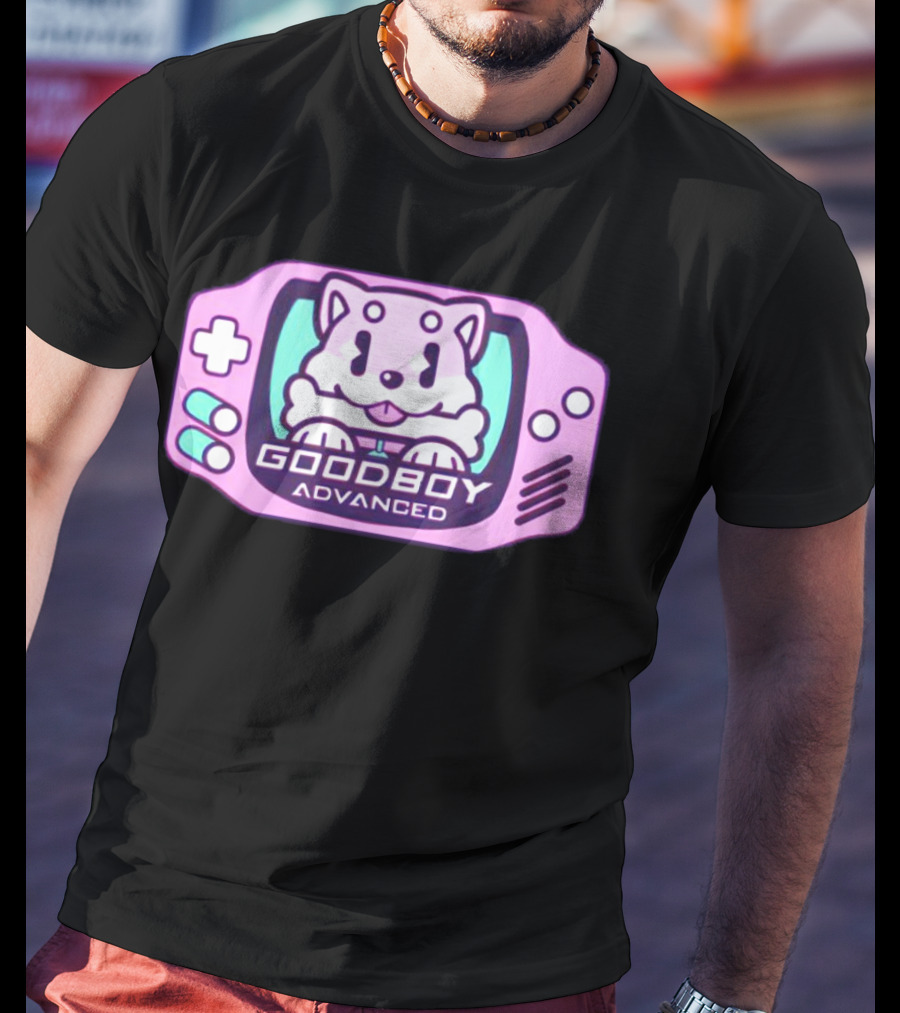 Goodboy Advanced Pastel Gaming Handheld Console Dog Character T-Shirt