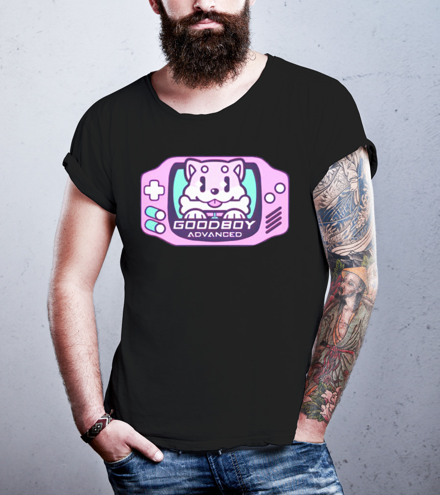 Goodboy Advanced Pastel Gaming Handheld Console Dog Character T-Shirt