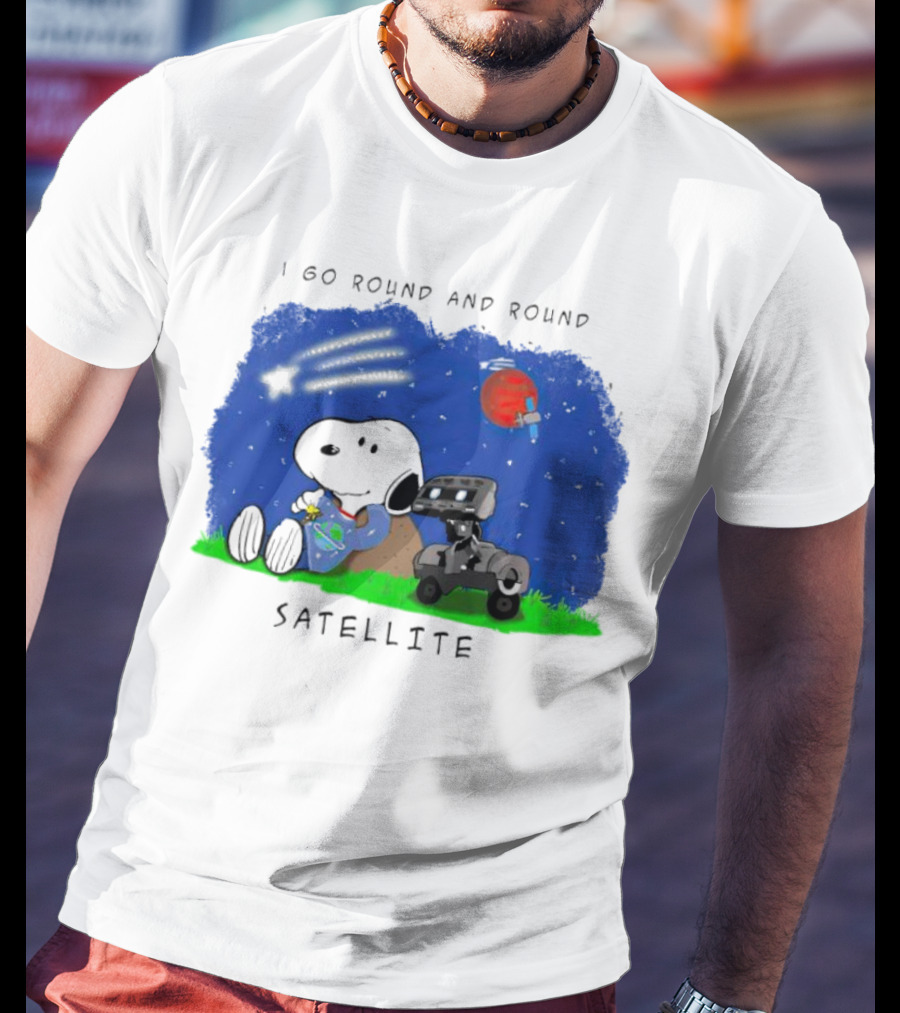 Snoopy I Go Round And Round Satellite Space Adventure T-Shirt