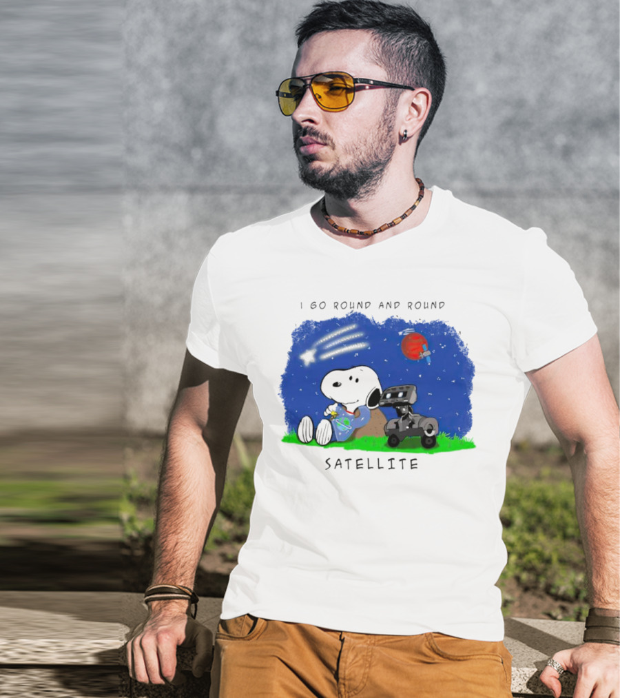 Snoopy I Go Round And Round Satellite Space Adventure T-Shirt