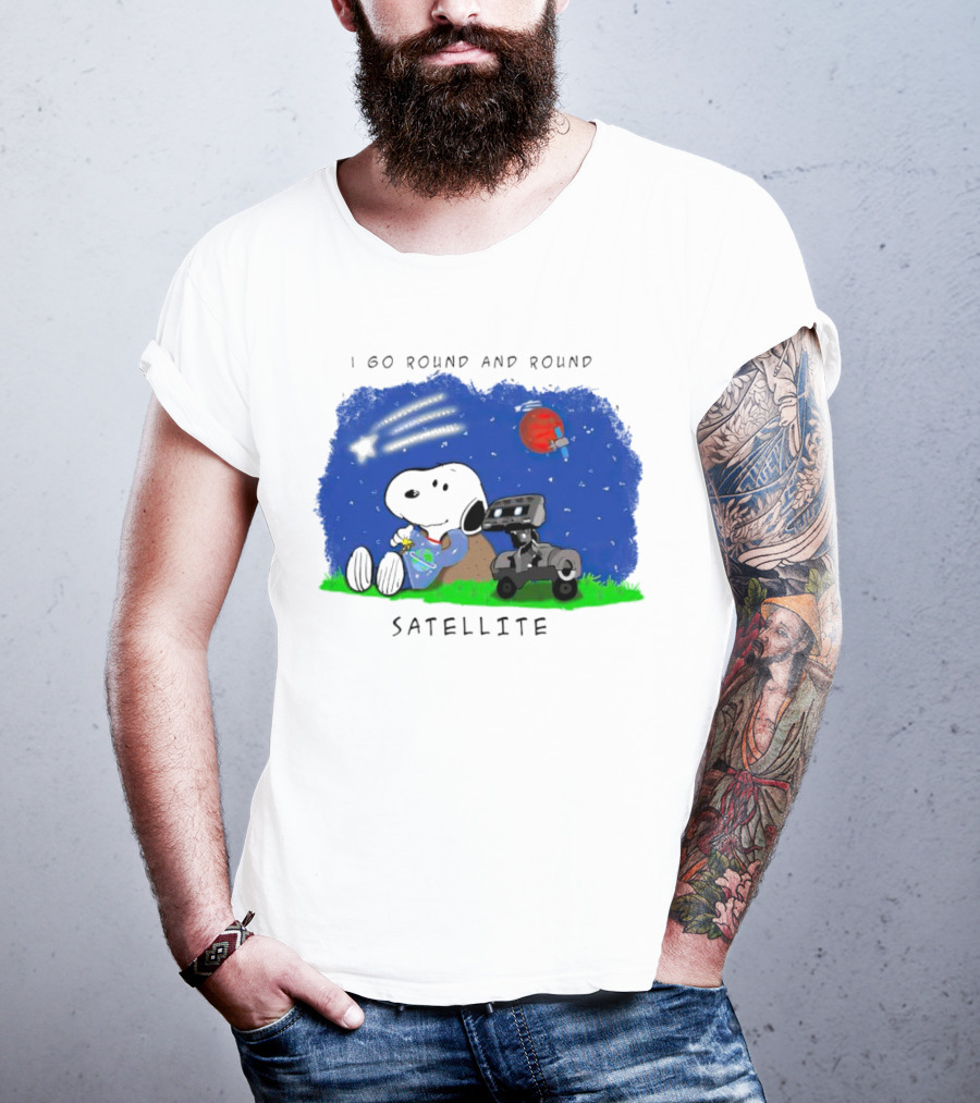 Snoopy I Go Round And Round Satellite Space Adventure T-Shirt