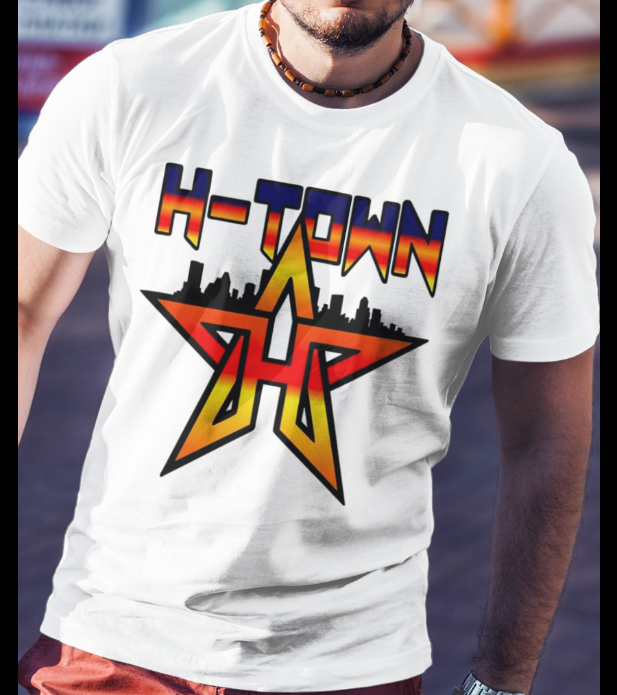 H-Town Skyline Star Houston Astros Baseball T-Shirt