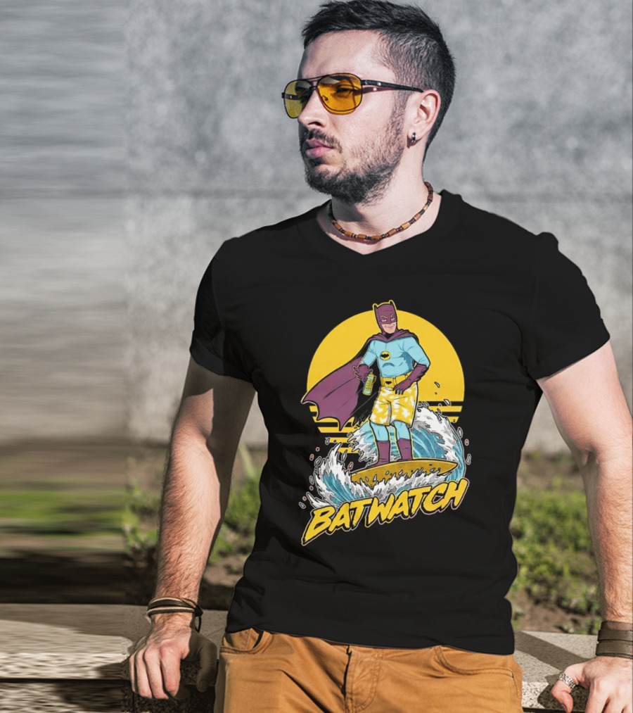 Batwatch Batman Surfing Bat Beach Summer T-Shirt