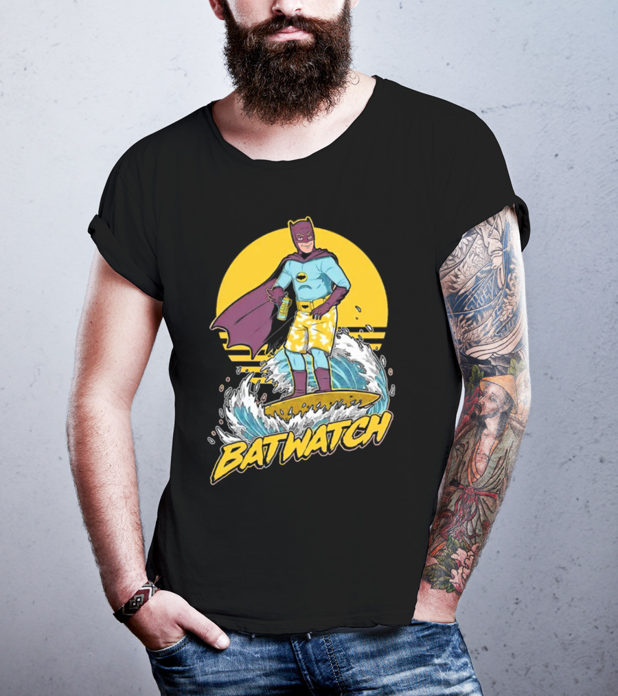 Batwatch Batman Surfing Bat Beach Summer T-Shirt