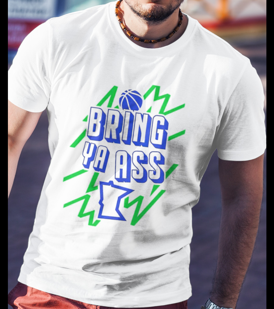 Bring Ya Ass Minnesota Basketball Neon T-Shirt