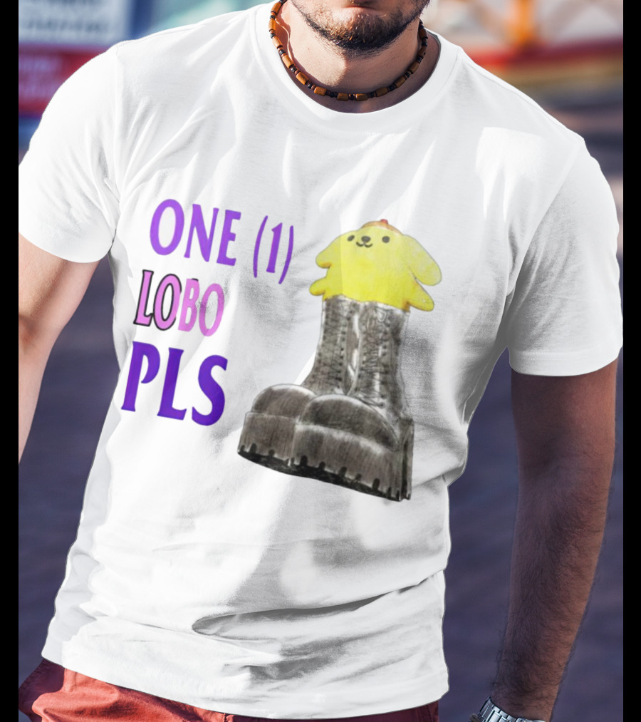 ONE (1) LOBO PLS Yellow Character Black Boots T-Shirt