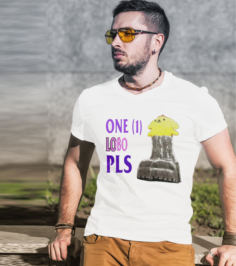 ONE (1) LOBO PLS Yellow Character Black Boots T-Shirt