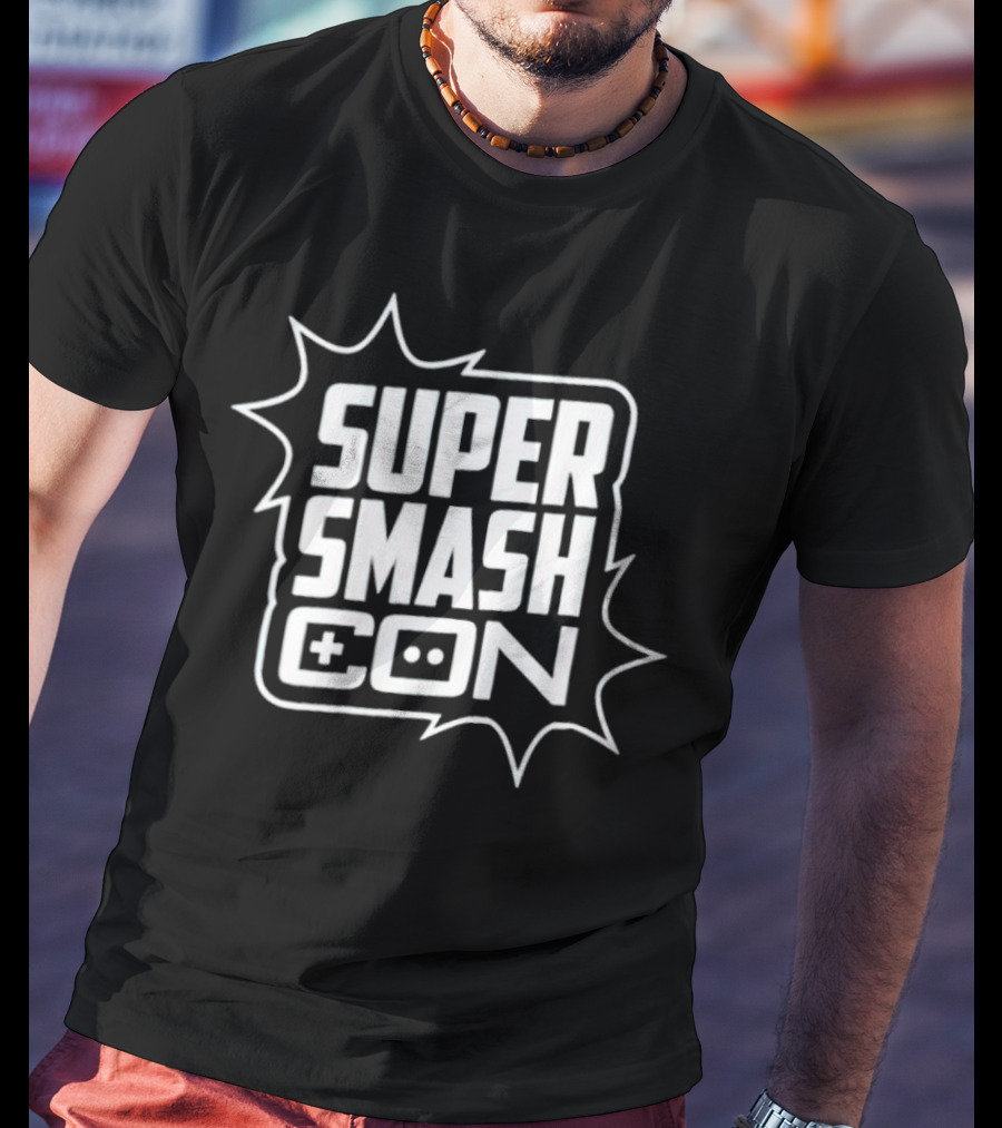 Super Smash Con Nintendo Game Controller Logo Burst T-Shirt
