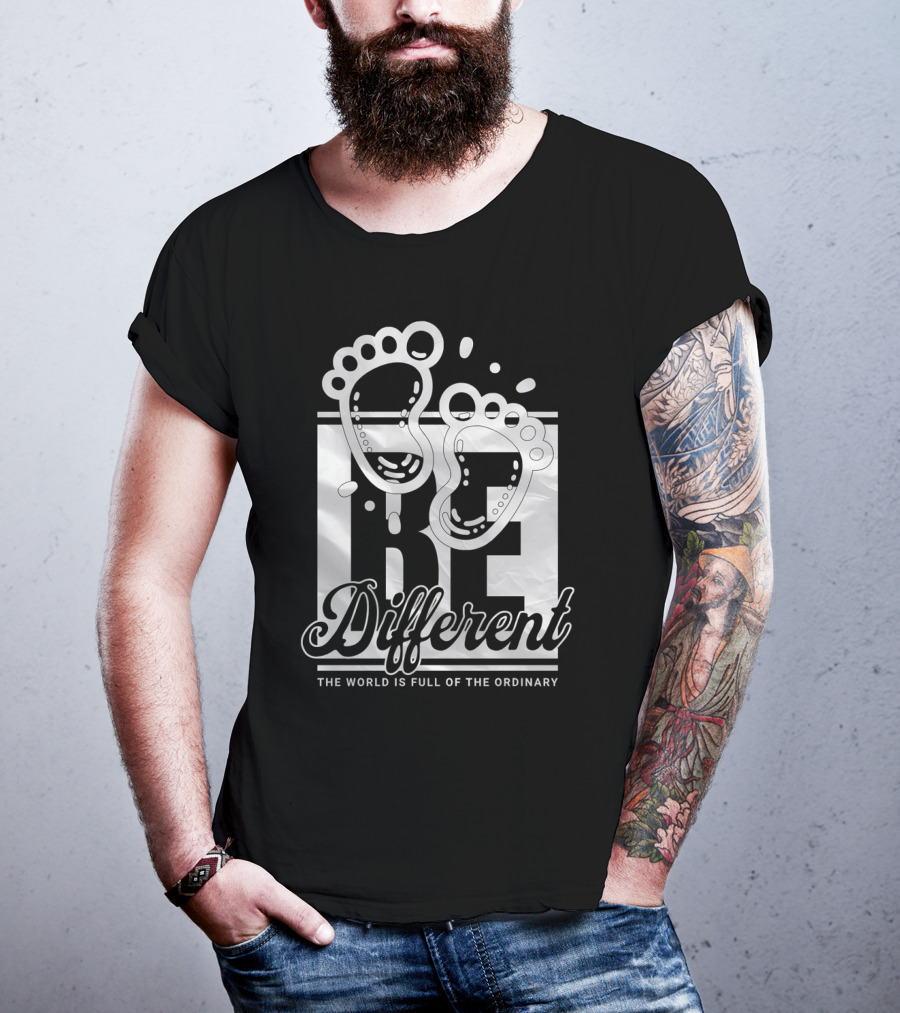 Be Different The World Is Full Of The Ordinary Footprints T-Shirt