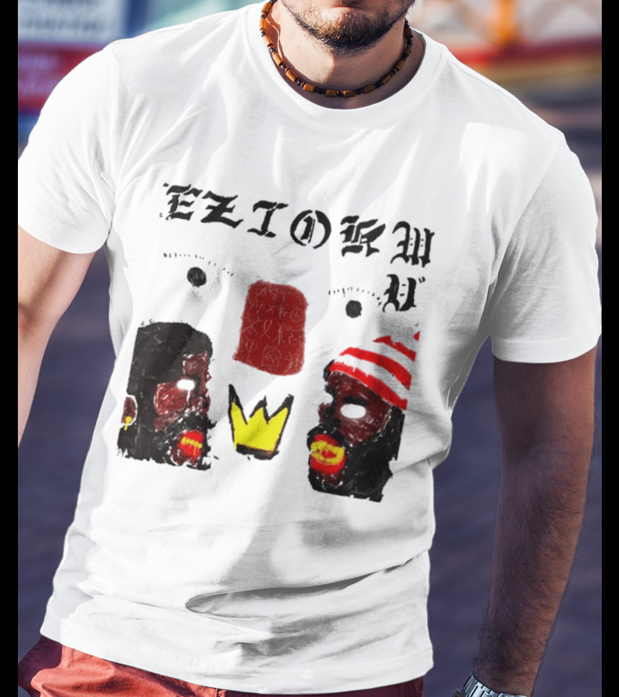 Eziokwu Mixtape Album Crowned Faces With Red Beanie And Glowing Accents T-Shirt