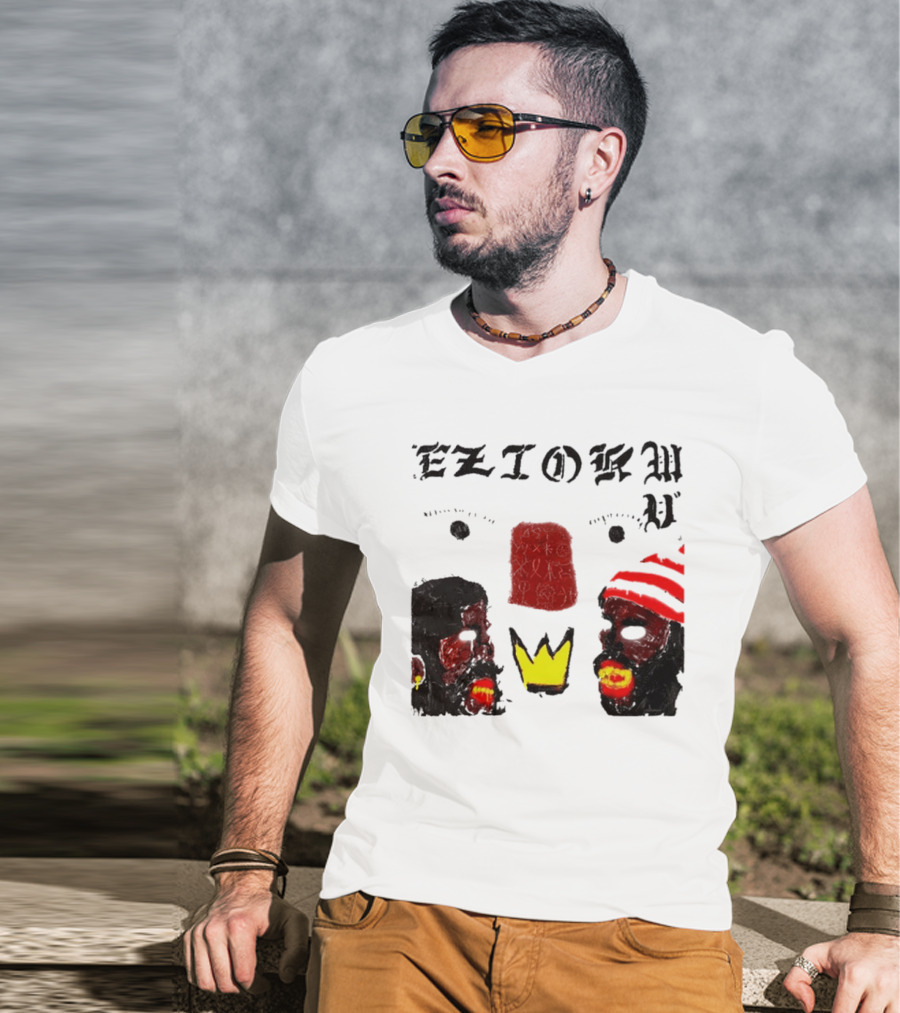 Eziokwu Mixtape Album Crowned Faces With Red Beanie And Glowing Accents T-Shirt