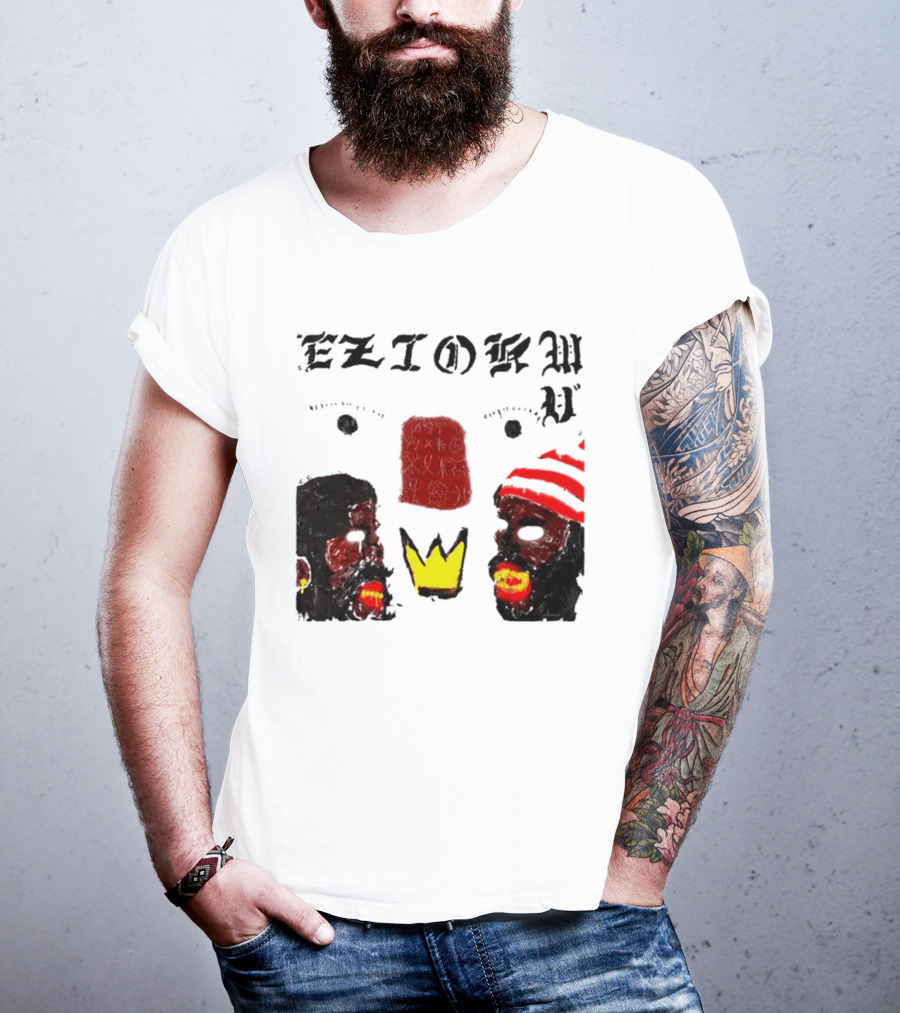 Eziokwu Mixtape Album Crowned Faces With Red Beanie And Glowing Accents T-Shirt
