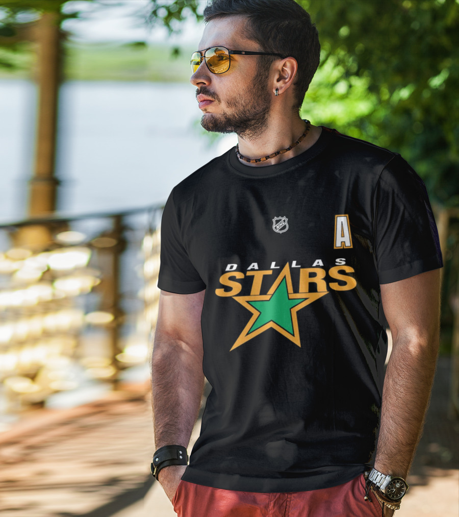 Dallas Stars NHL Hockey Team Logo And Letter A T-Shirt