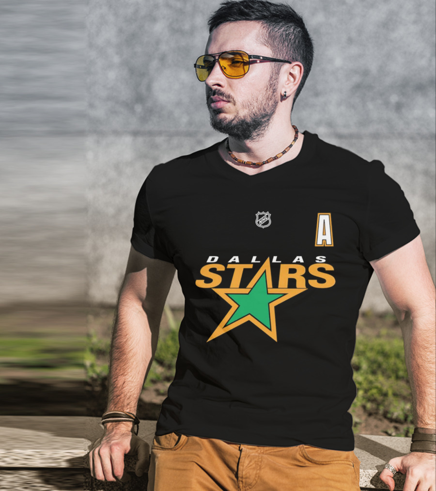 Dallas Stars NHL Hockey Team Logo And Letter A T-Shirt