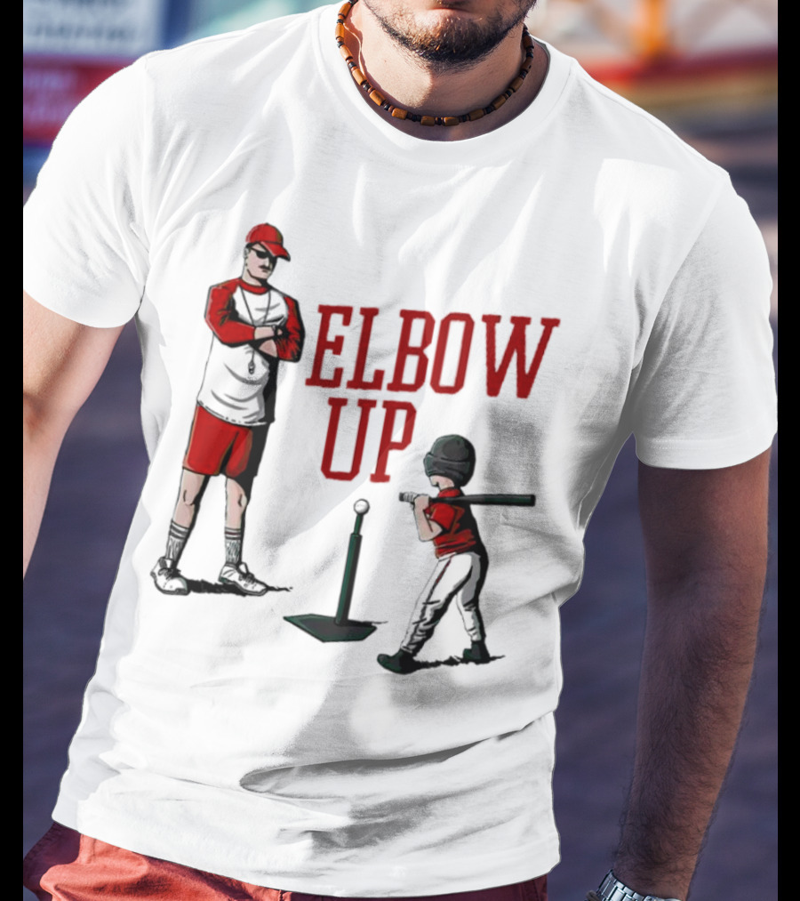 Elbow Up Baseball Coach Batting Stance T-Shirt