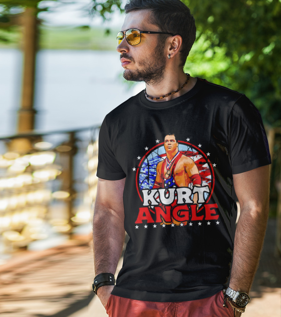 Kurt Angle Patriotic Stars And Stripes Wrestling T-Shirt