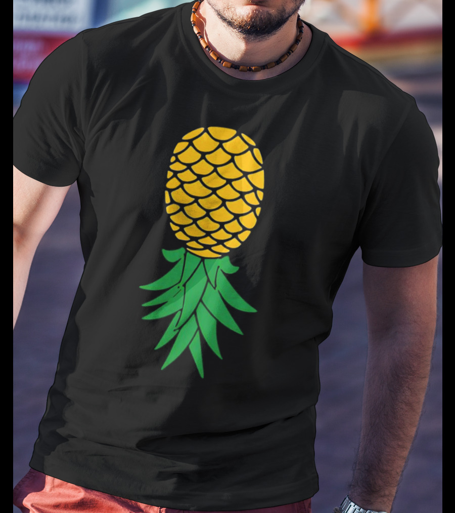 Upside Down Pineapple Yellow Green Scales T-Shirt