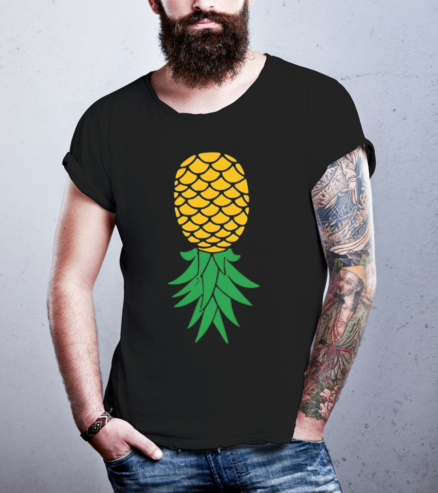Upside Down Pineapple Yellow Green Scales T-Shirt