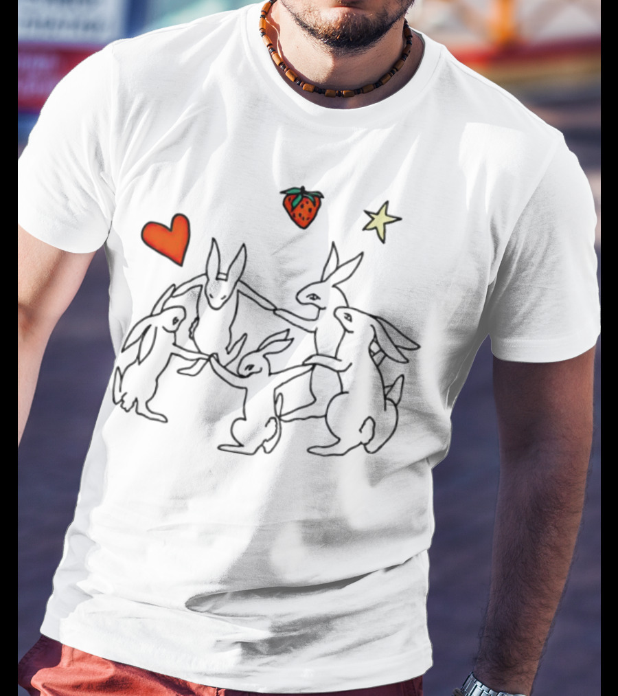 Witch Shit Bunny Circle With Heart Star And Strawberry T-Shirt