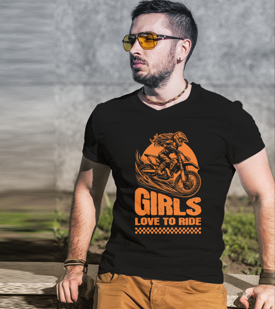 GIRLS LOVE TO RIDE Motocross Adventure T-Shirt