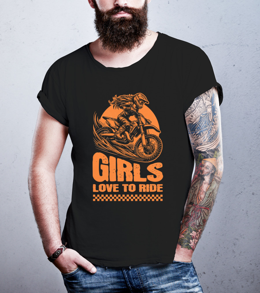 GIRLS LOVE TO RIDE Motocross Adventure T-Shirt