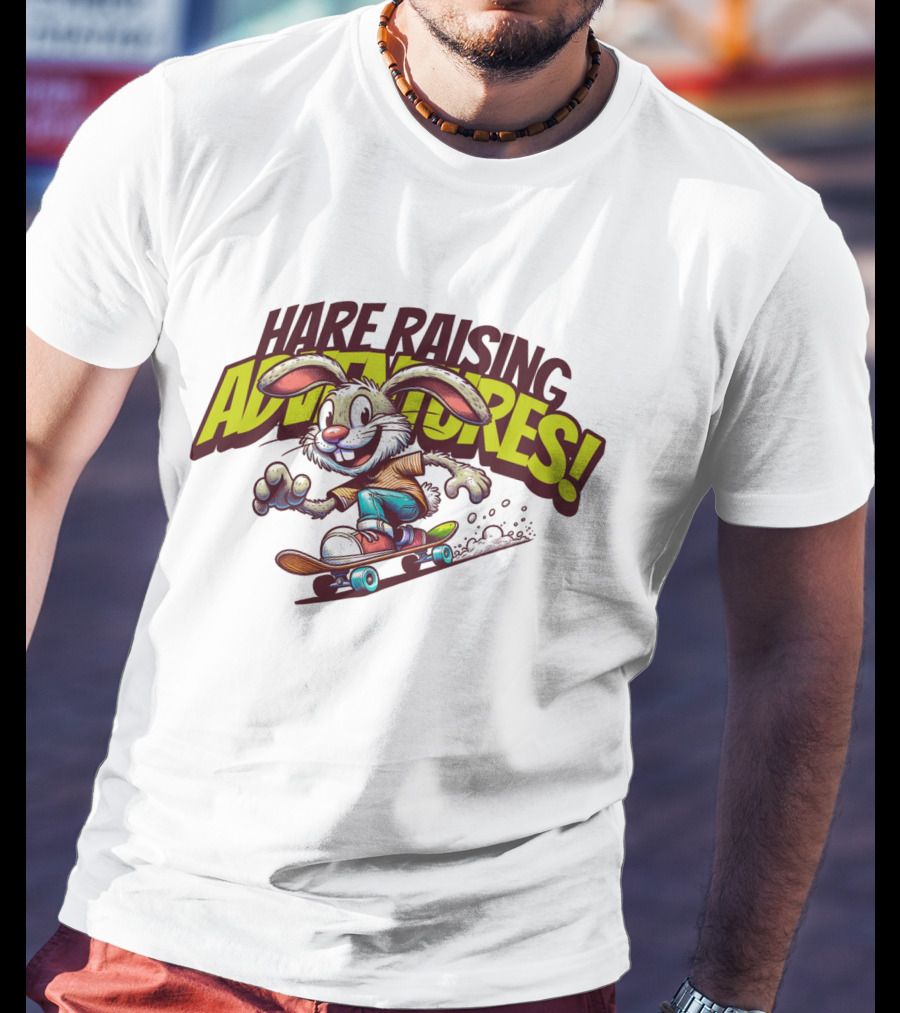 Hare Raising Adventures Skateboarding Rabbit T-Shirt