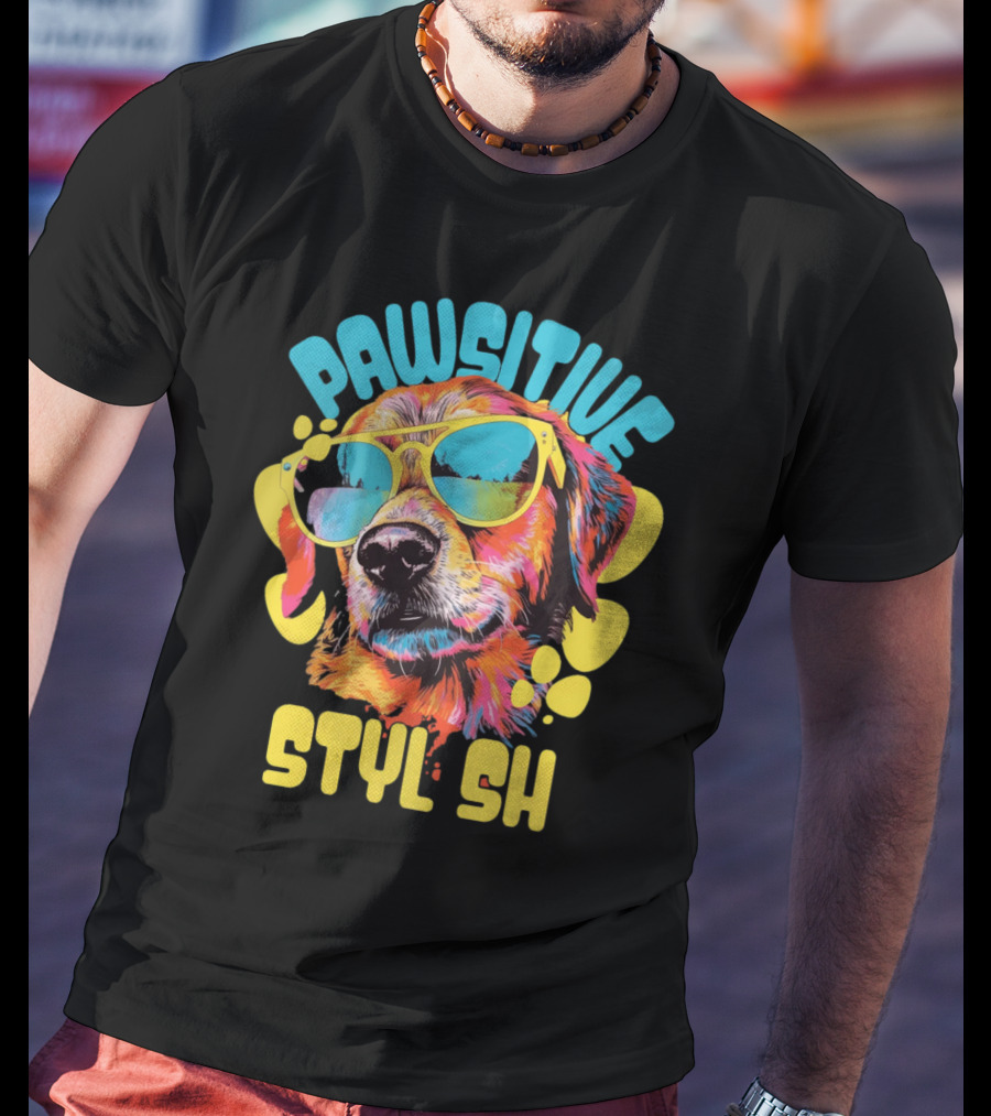 Pawsitive Styl Sh Sunglasses Retro Dog T-Shirt