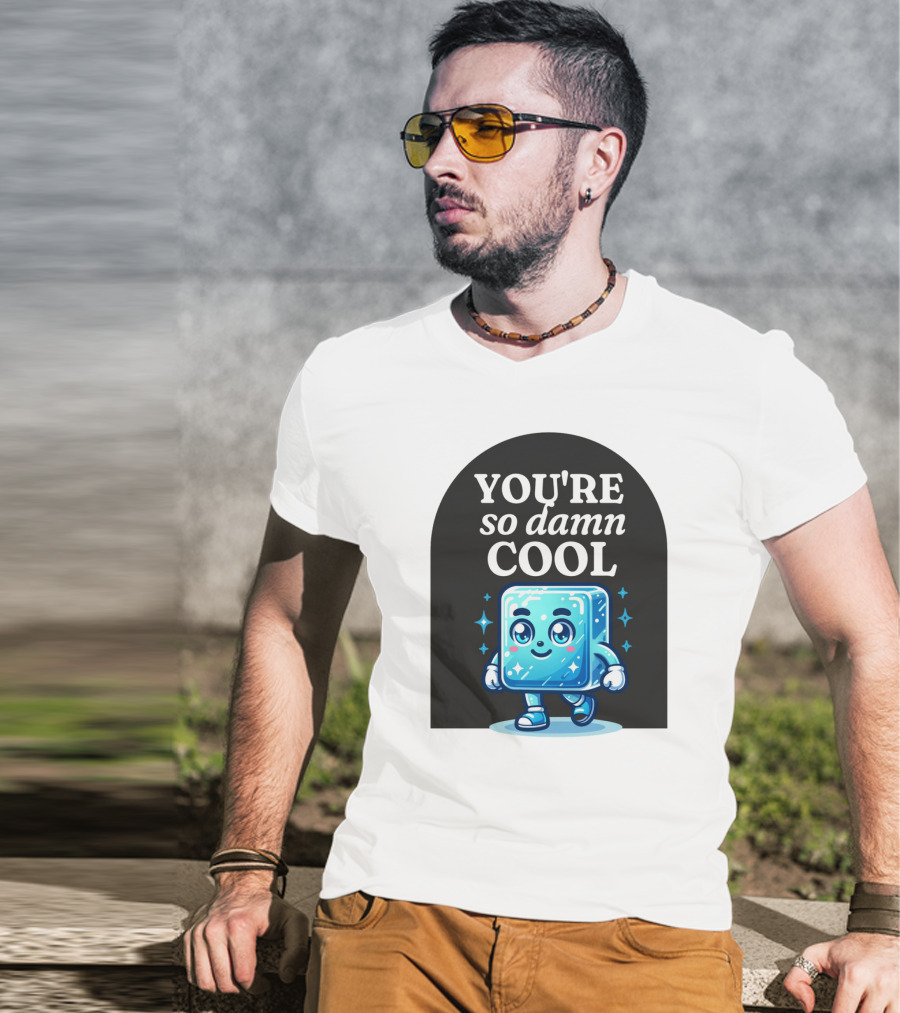 Smiling Ice Cube With You're So Damn Cool T-Shirt