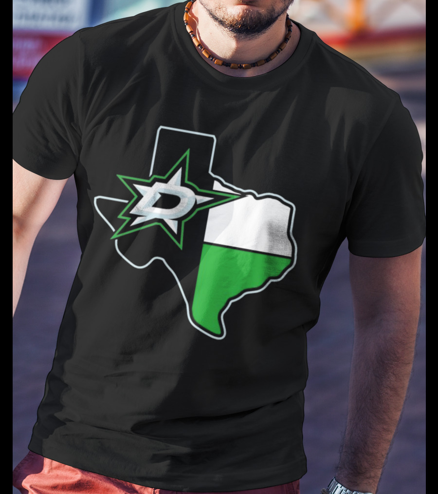 Dallas Stars NHL Texas Outline And Emblem T-Shirt