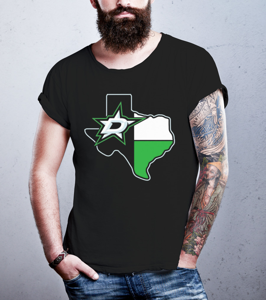 Dallas Stars NHL Texas Outline And Emblem T-Shirt