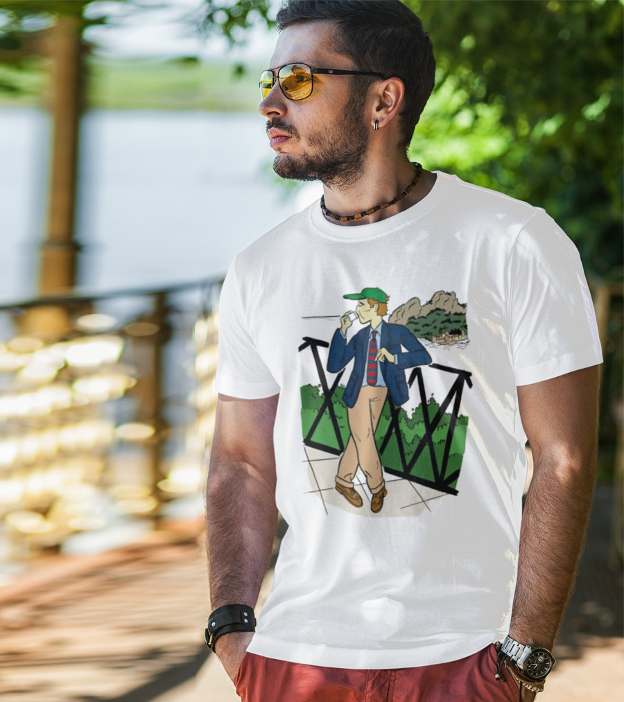Dick Carroll Roy Rober’s Green Cap And Cityscape Pipe Smoker T-Shirt