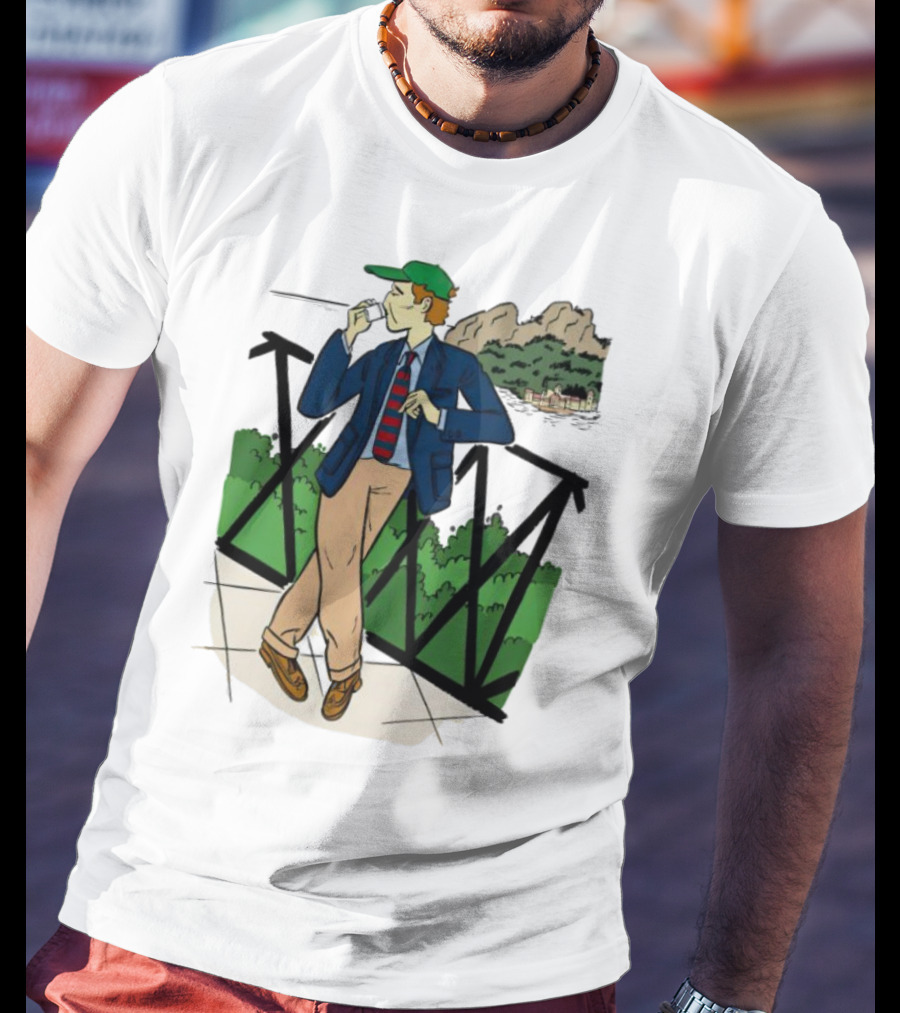 Dick Carroll Roy Rober’s Green Cap And Cityscape Pipe Smoker T-Shirt