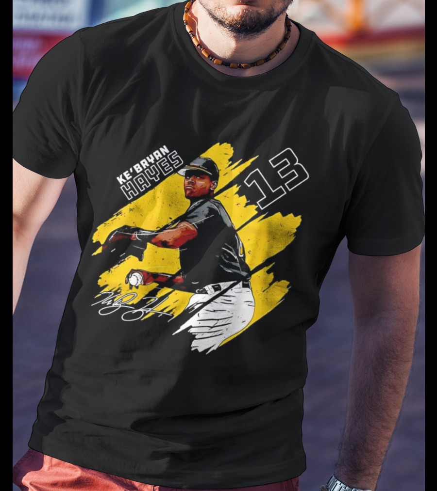 Ke’Bryan Hayes Pittsburgh Pirates Baseball 13 Signature Cartoon T-Shirt