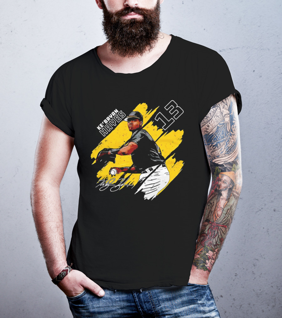 Ke’Bryan Hayes Pittsburgh Pirates Baseball 13 Signature Cartoon T-Shirt