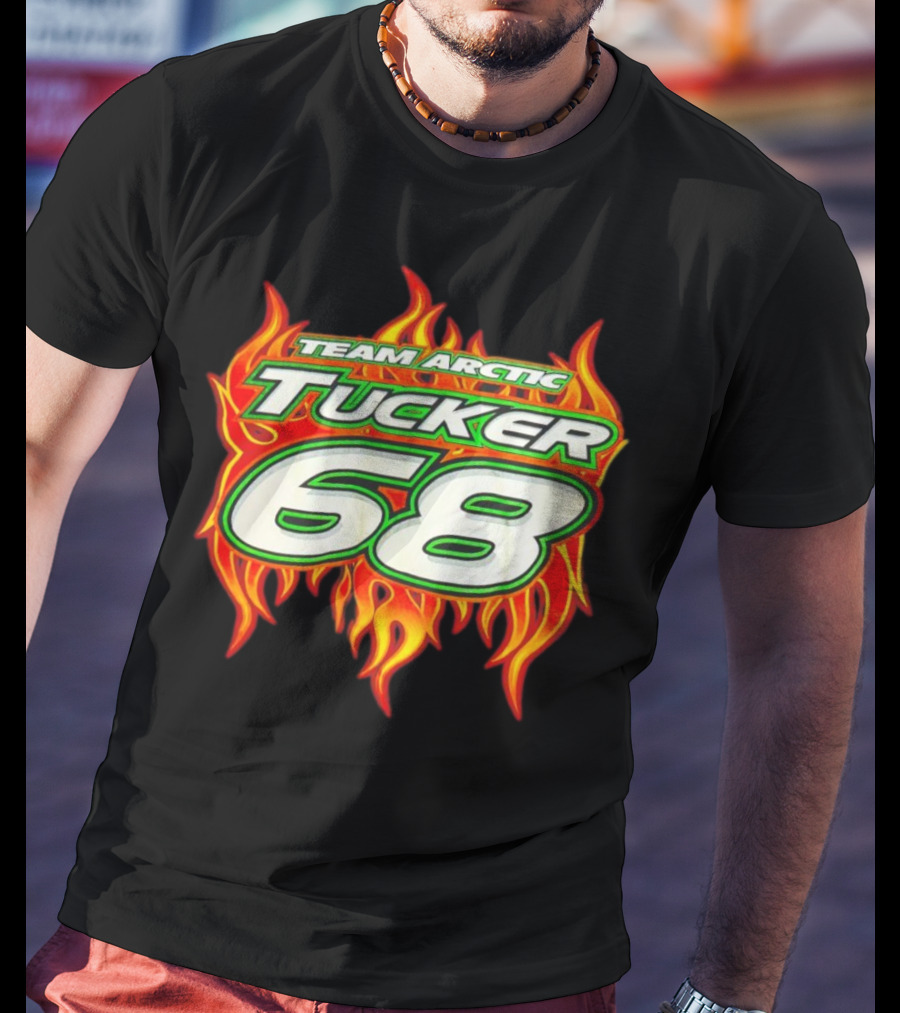 Team Arctic Tucker 68 Fire Flames Racing Motif T-Shirt