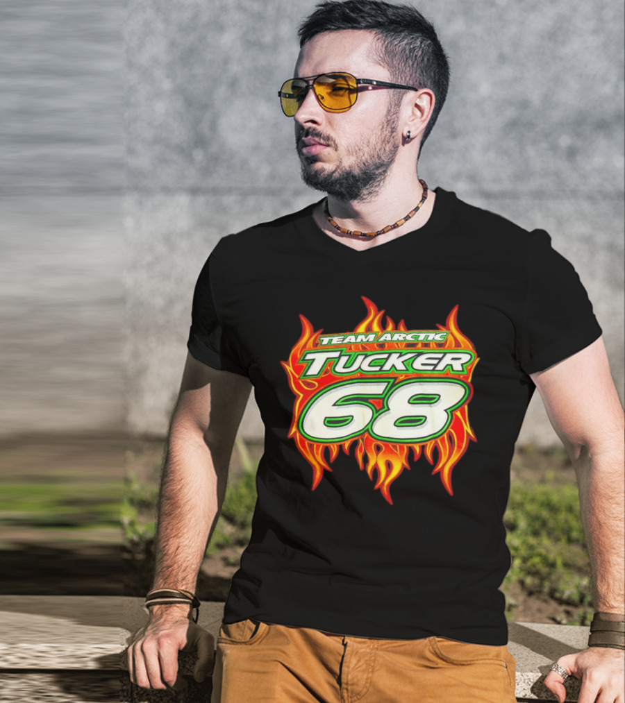 Team Arctic Tucker 68 Fire Flames Racing Motif T-Shirt