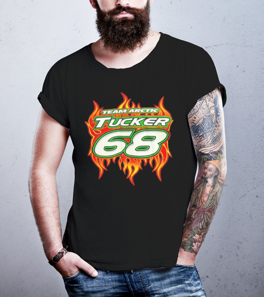 Team Arctic Tucker 68 Fire Flames Racing Motif T-Shirt