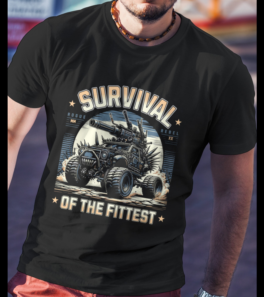 Survival Of The Fittest Rogue Rebel Monster Truck T-Shirt